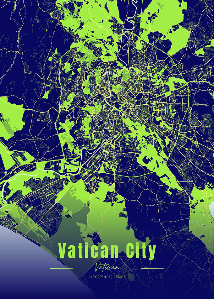 Vatican City Map Art