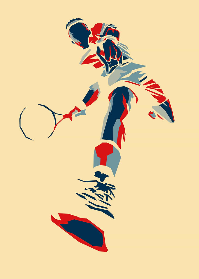Stylized Tennis Vintage Pop Art HopeStyle Color
