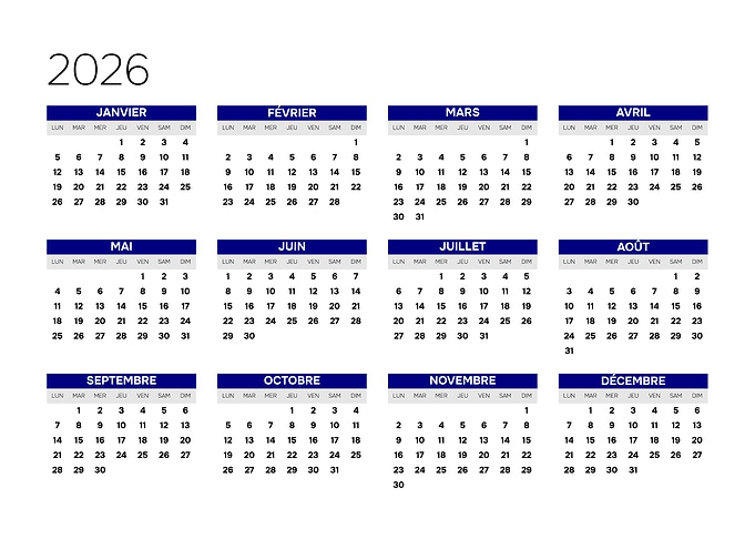 2026 French Calendar