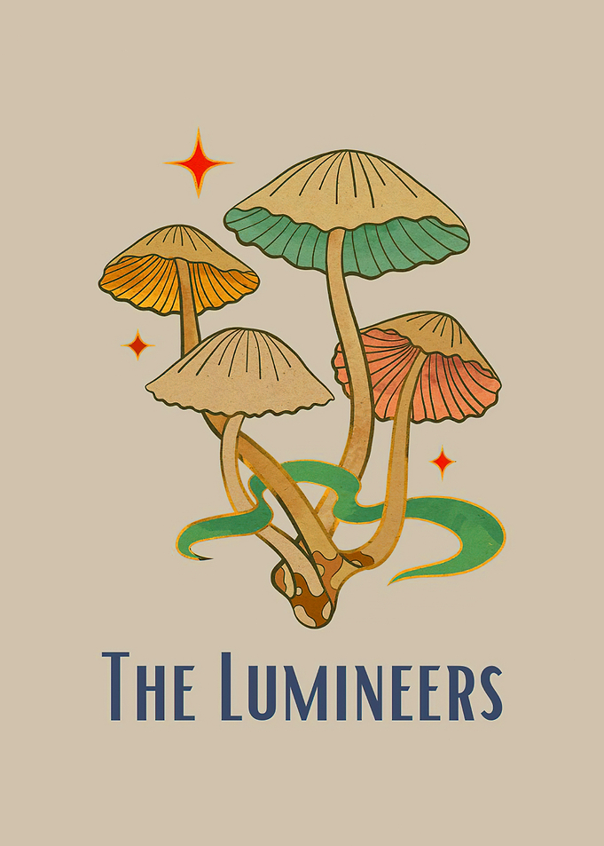 The Lumineers Mushroom Art