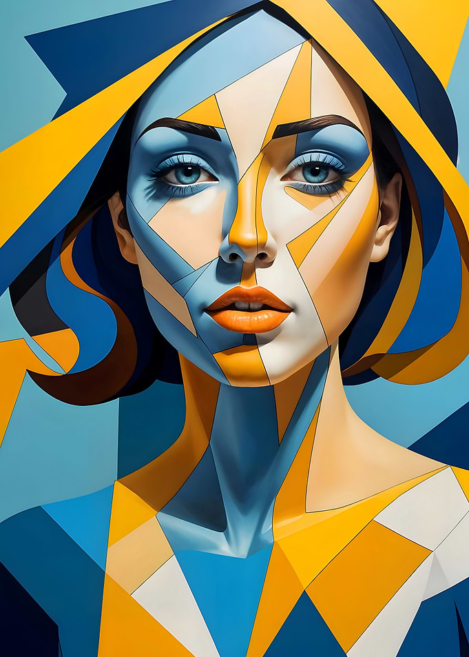 Abstract Geometric Portrait of a Woman