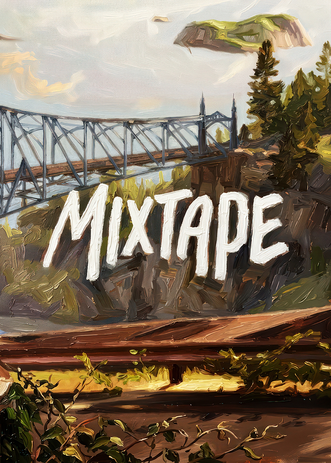 Mixtape Bridge Landscape Painting