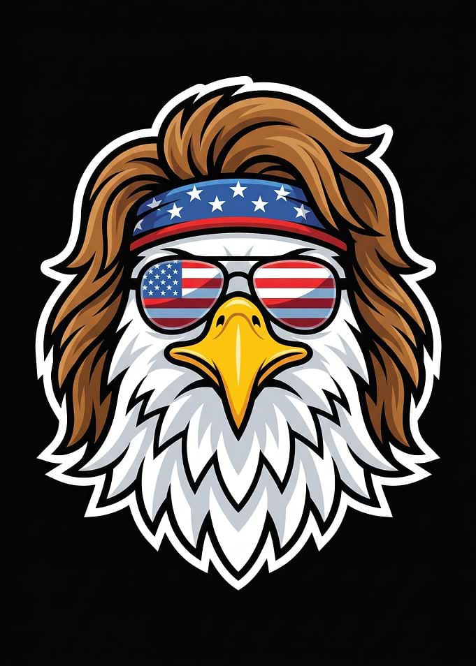 Eagle with American Flag Sunglasses and Bandana
