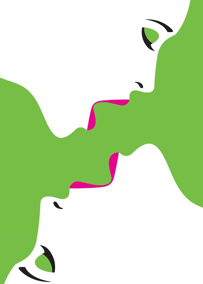 Abstract Kissing Faces