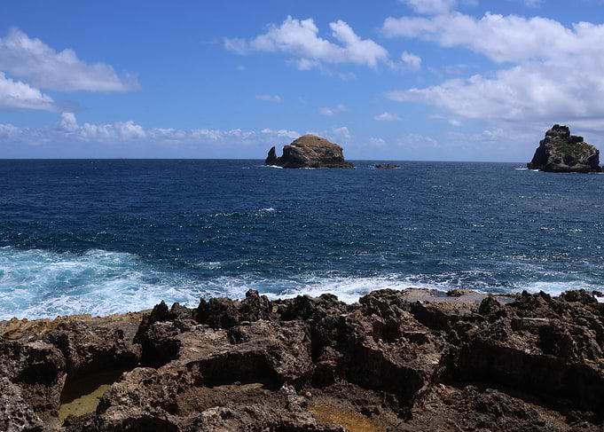 Rocky Coastline with Ocean and Islands