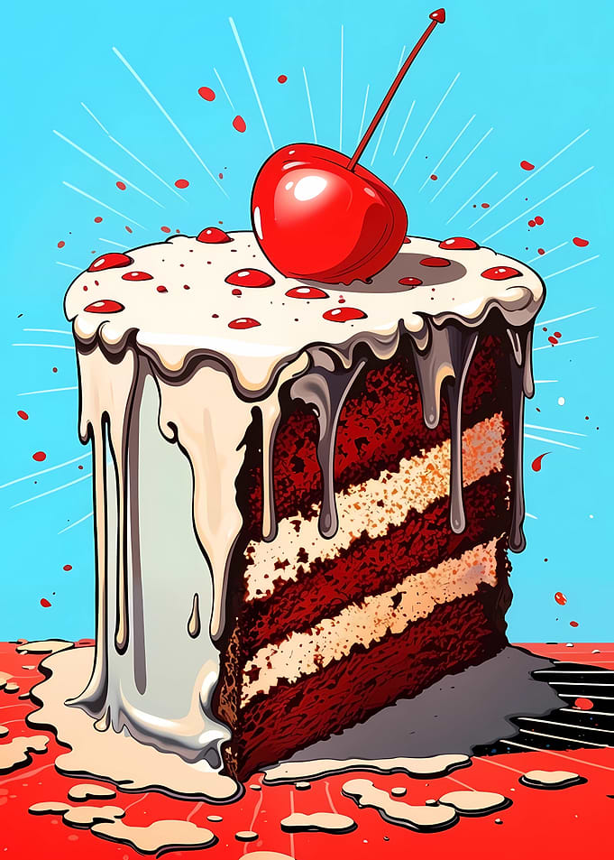 Dripping Red Velvet Cake with Cherry
