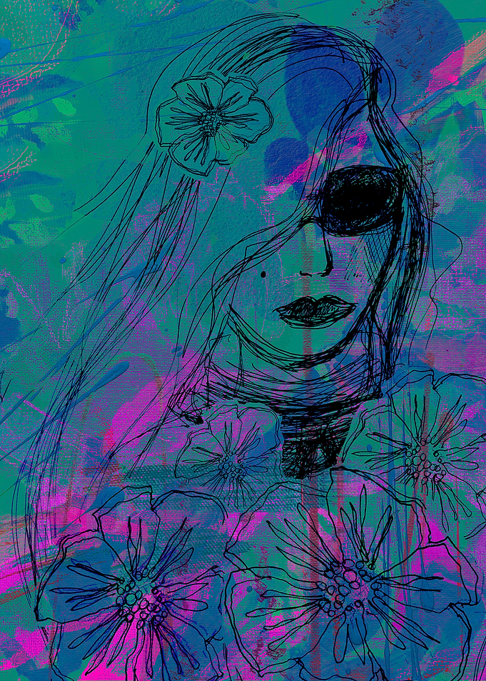 Woman with Flowers Sketch