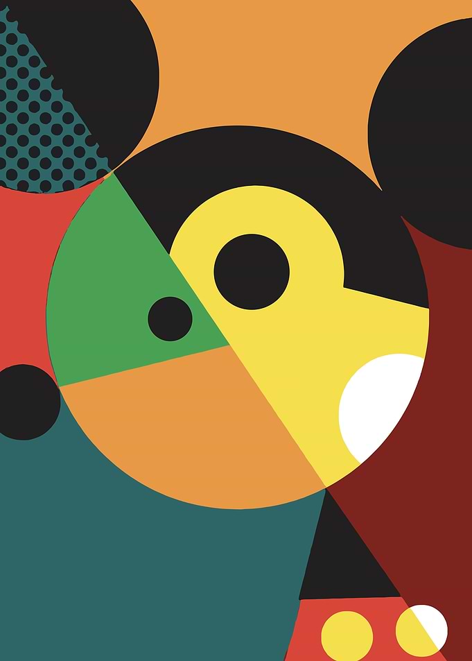 Abstract Mickey Mouse Inspired Geometric Art