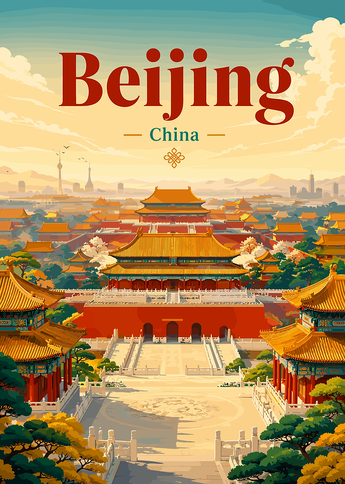 Beijing China Travel Poster