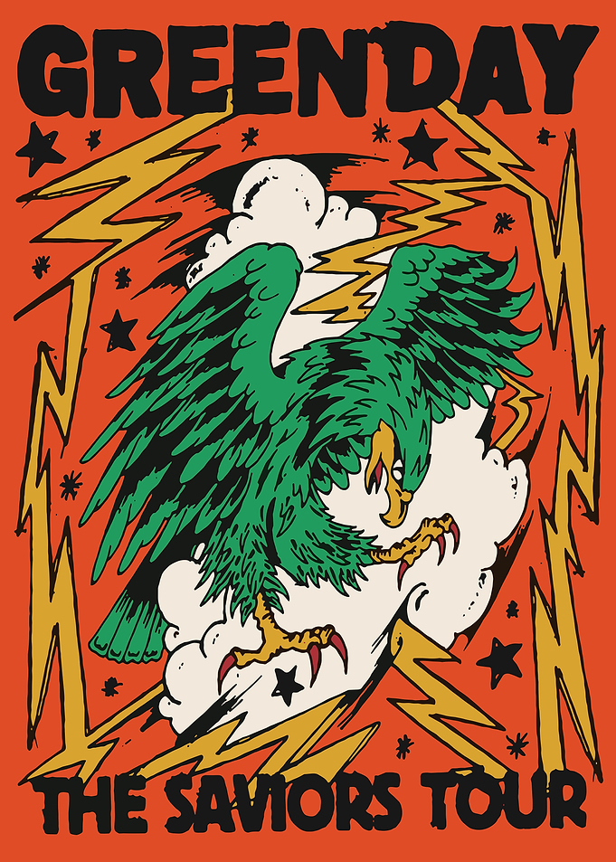 Green Day The Saviors Tour Eagle Poster