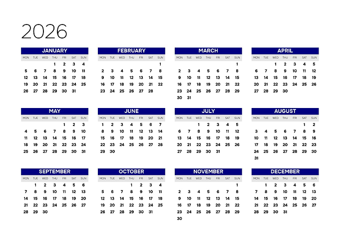 2026 Calendar