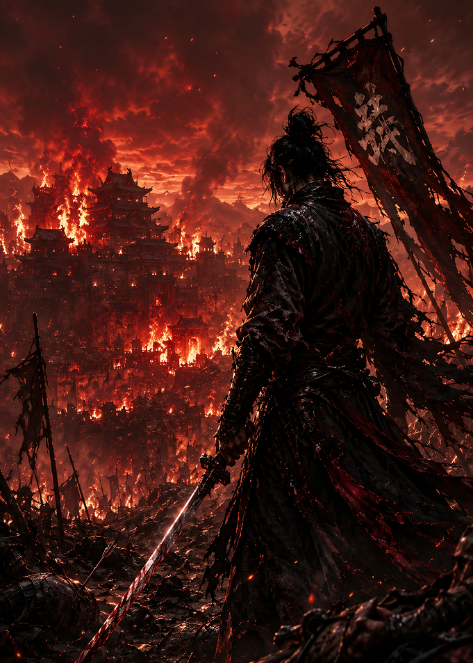 Samurai in Burning City