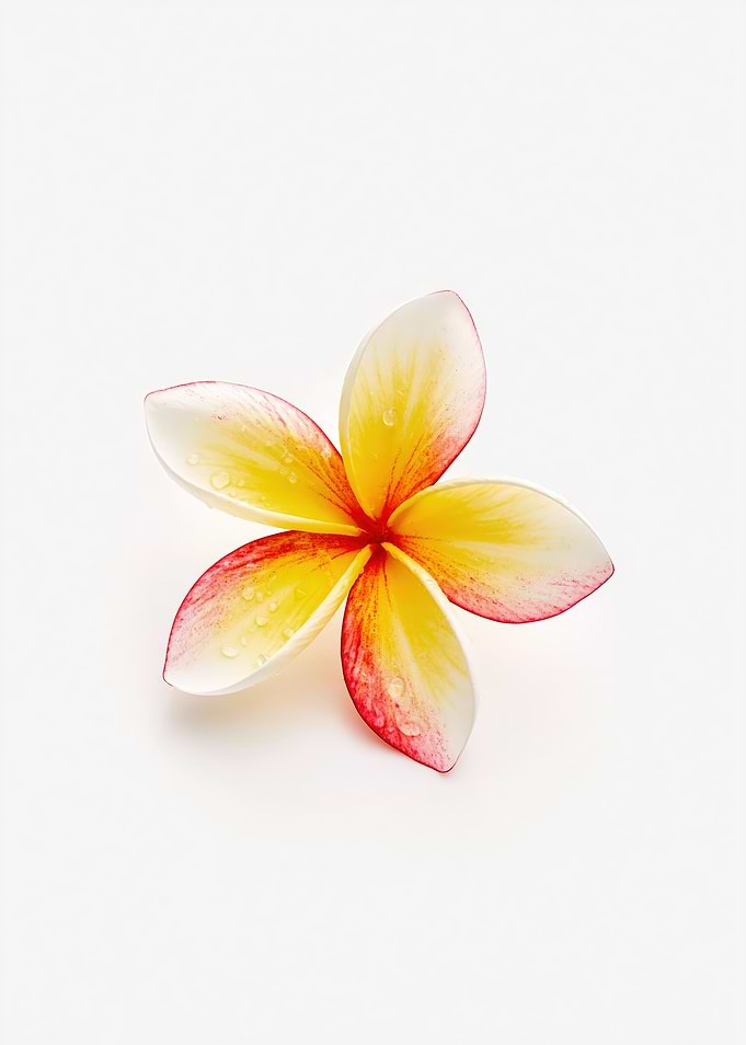 Plumeria Flower with Water Droplets