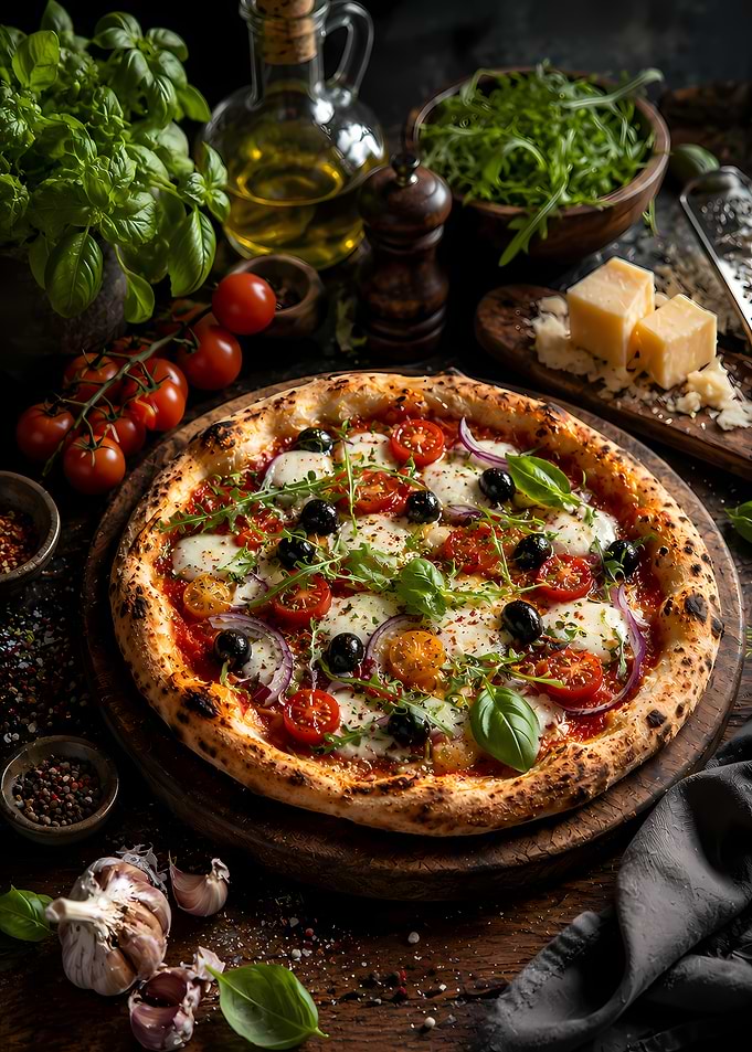 Gourmet Pizza with Fresh Ingredients