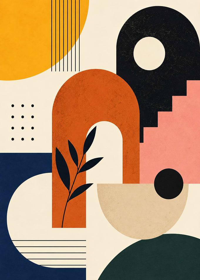 Abstract Geometric Composition with Plant
