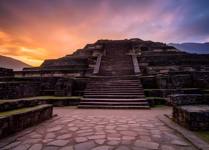 Ancient Pyramid at Sunset