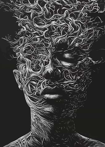 Abstract Face with Organic Textures