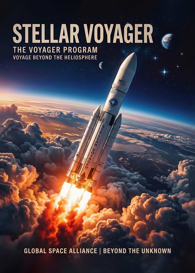 powerful Stellar Voyager Rocket Launch poster