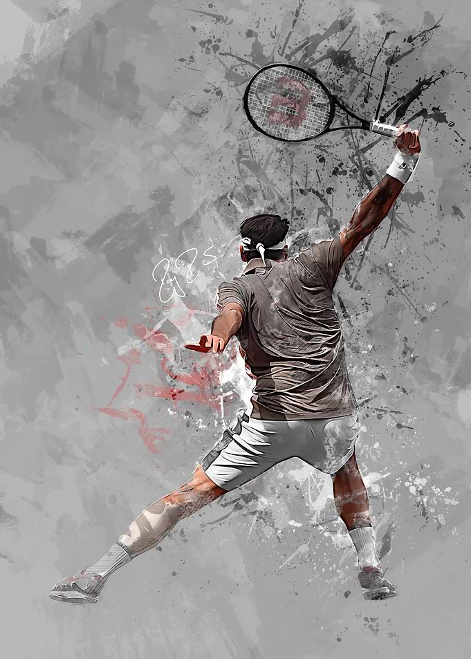 Tennis Player in Action
