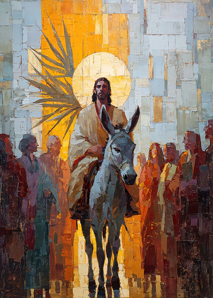 Jesus Rides Donkey into Jerusalem Palm Sunday