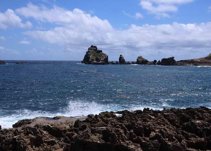 Rocky Coastline with Jagged Islands