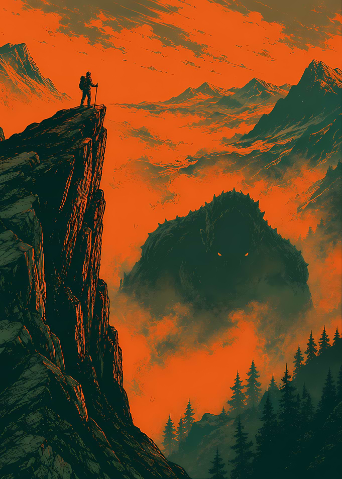 Hiker Confronts Giant Mountain Monster