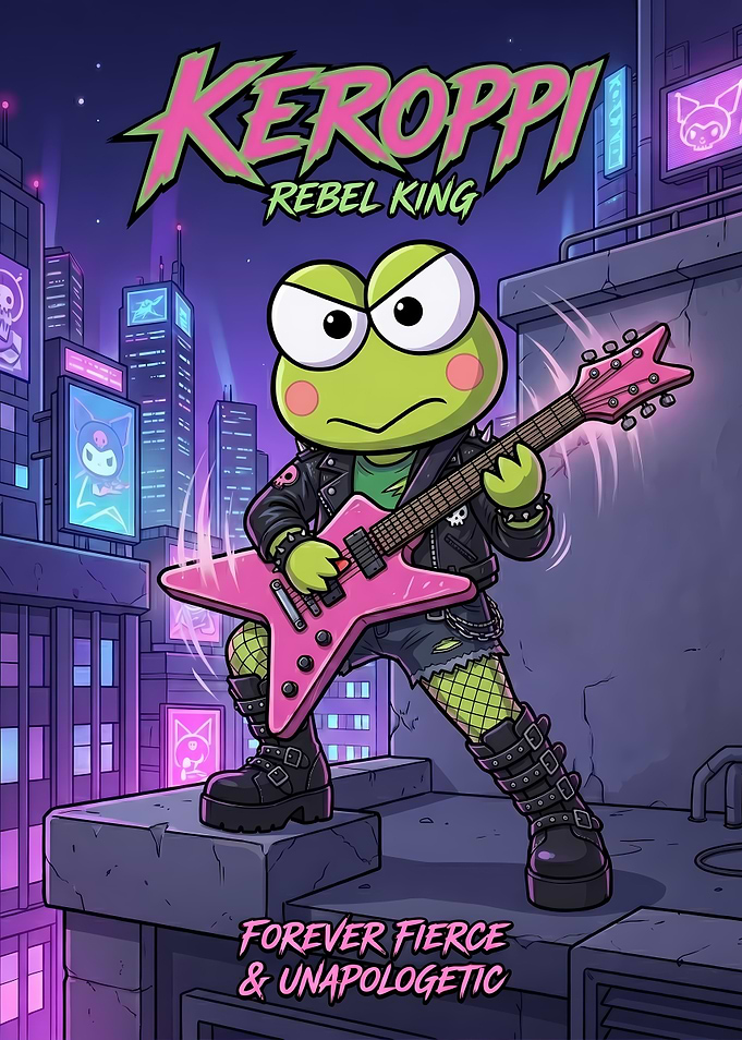 Keroppi Rebel King with Guitar