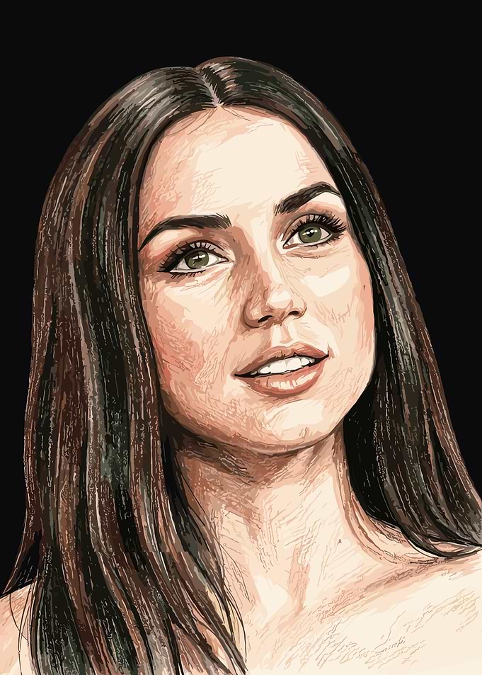 Digital Painting Portrait of Ana de Armas