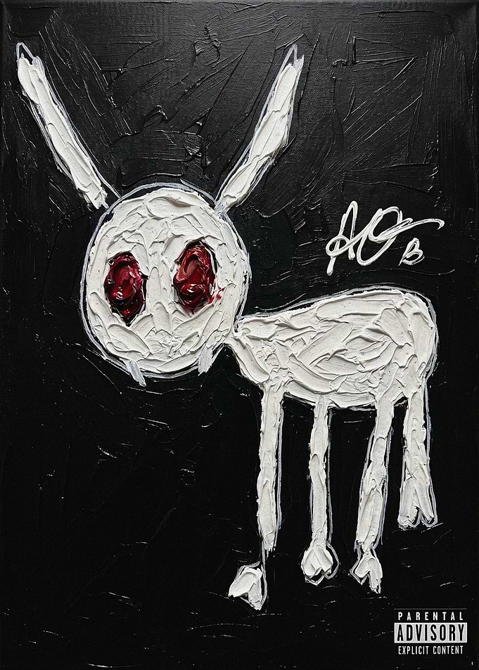 Disturbing White Rabbit Painting