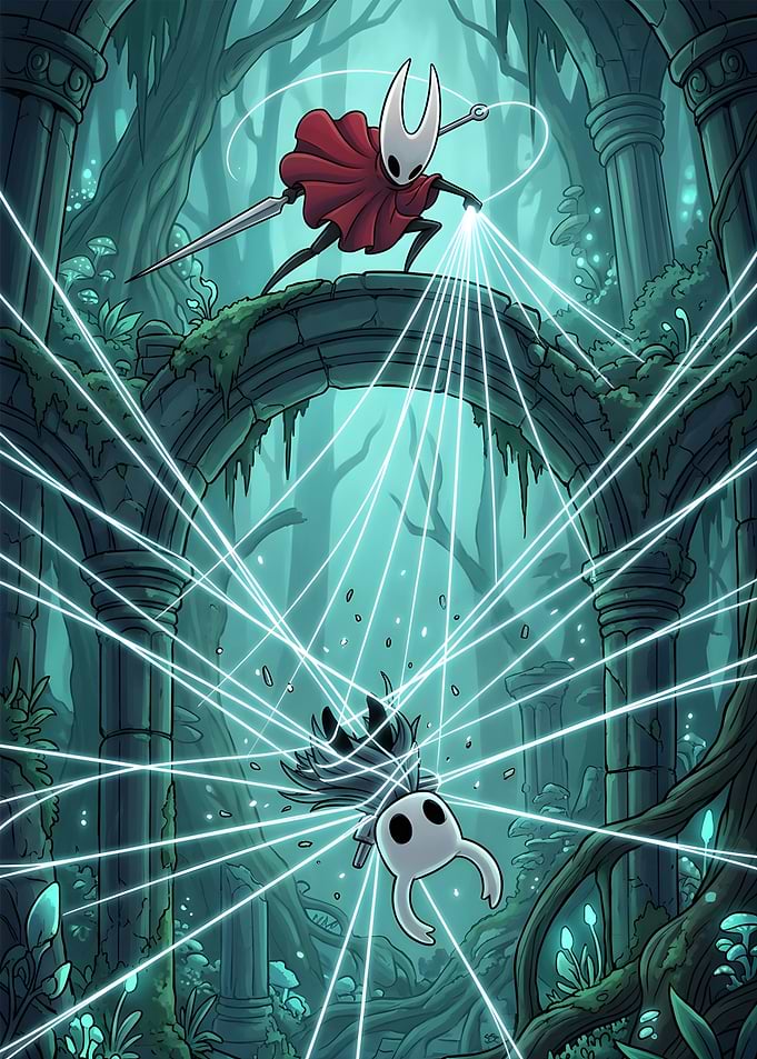 Hornet fighting in ancient ruins