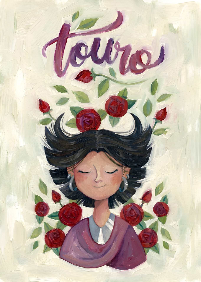 Taurus Zodiac Portrait with Roses