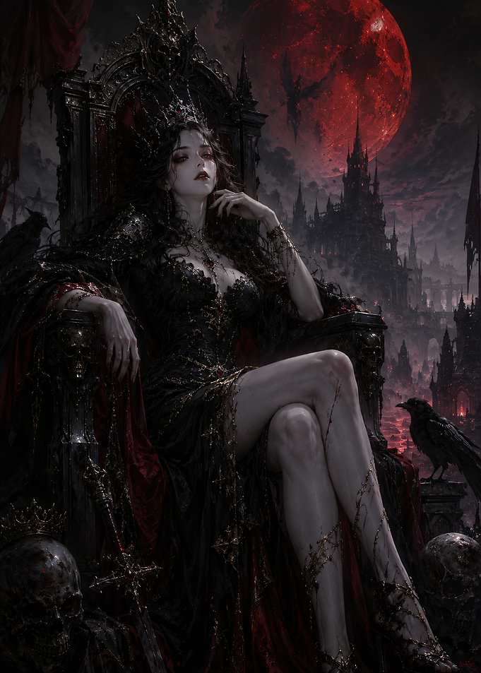 Gothic Queen on Throne