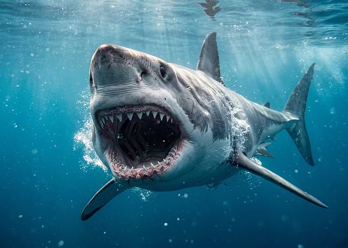 Great White Shark with Open Mouth
