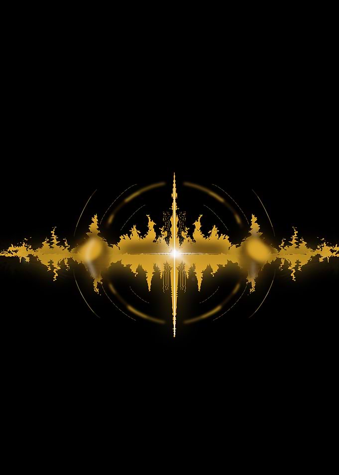 Golden Sound Wave Abstract