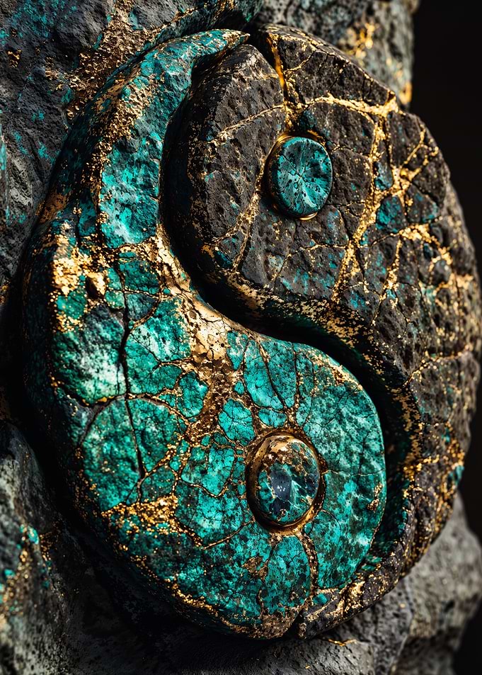 Yin Yang Stone Relief Art