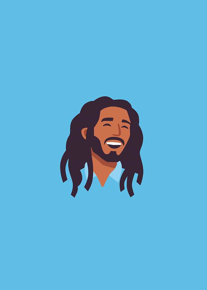 Reggae Legend Dreadlocks Portrait Vector