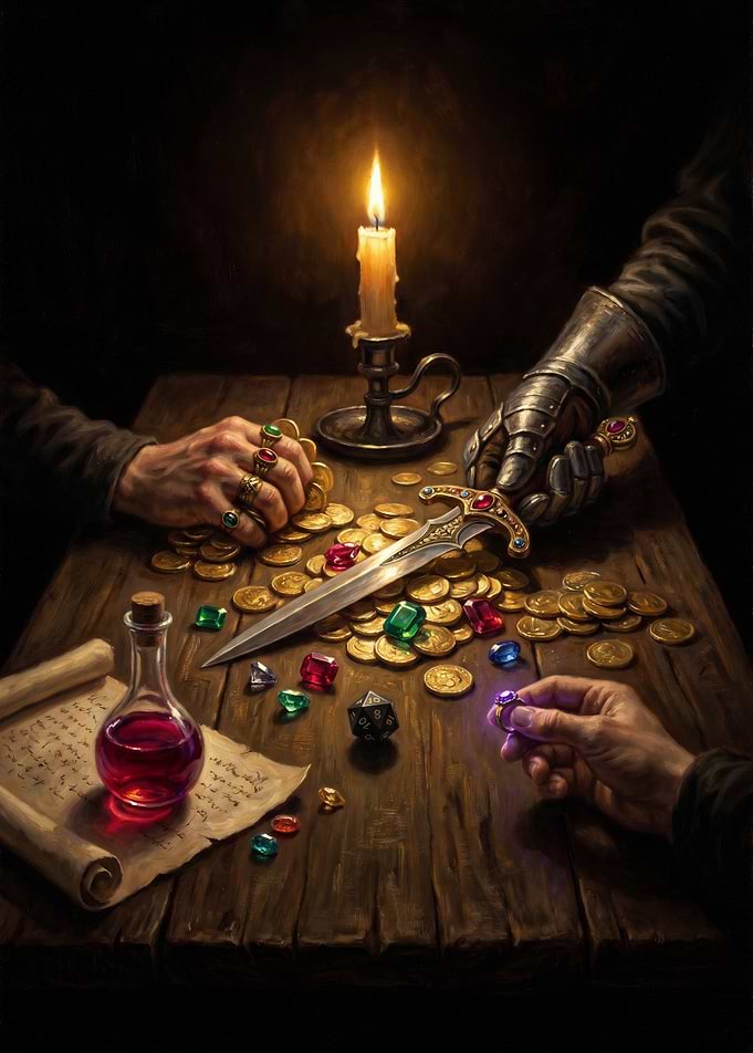 Fantasy tabletop gaming scene