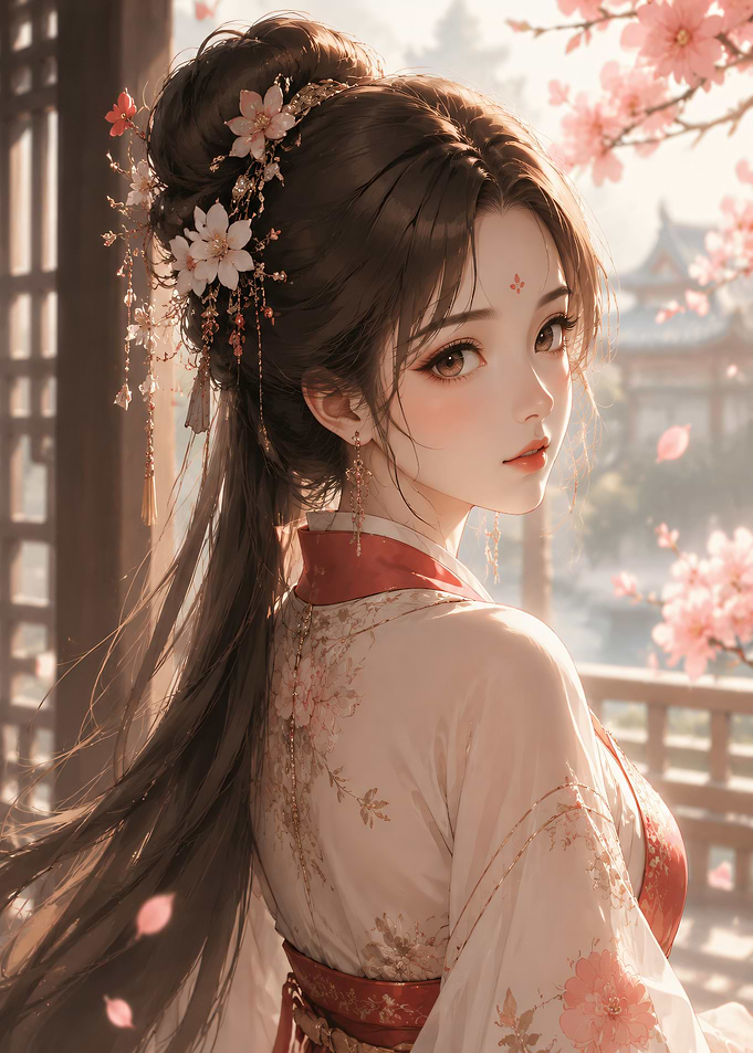 Anime Girl in Traditional Japanese Attire