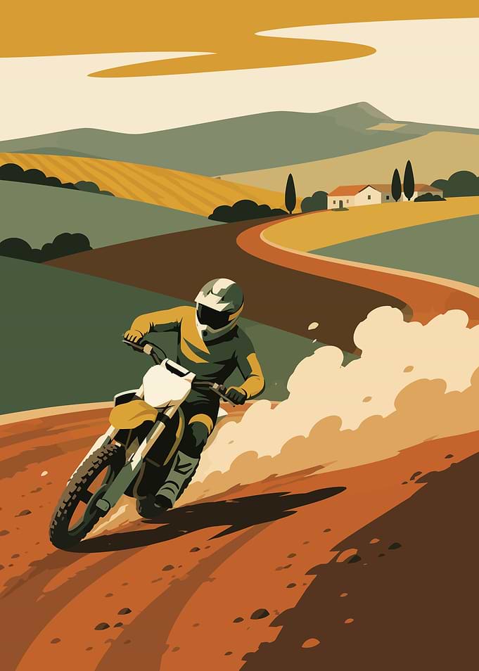 Motocross Rider on a Dirt Track