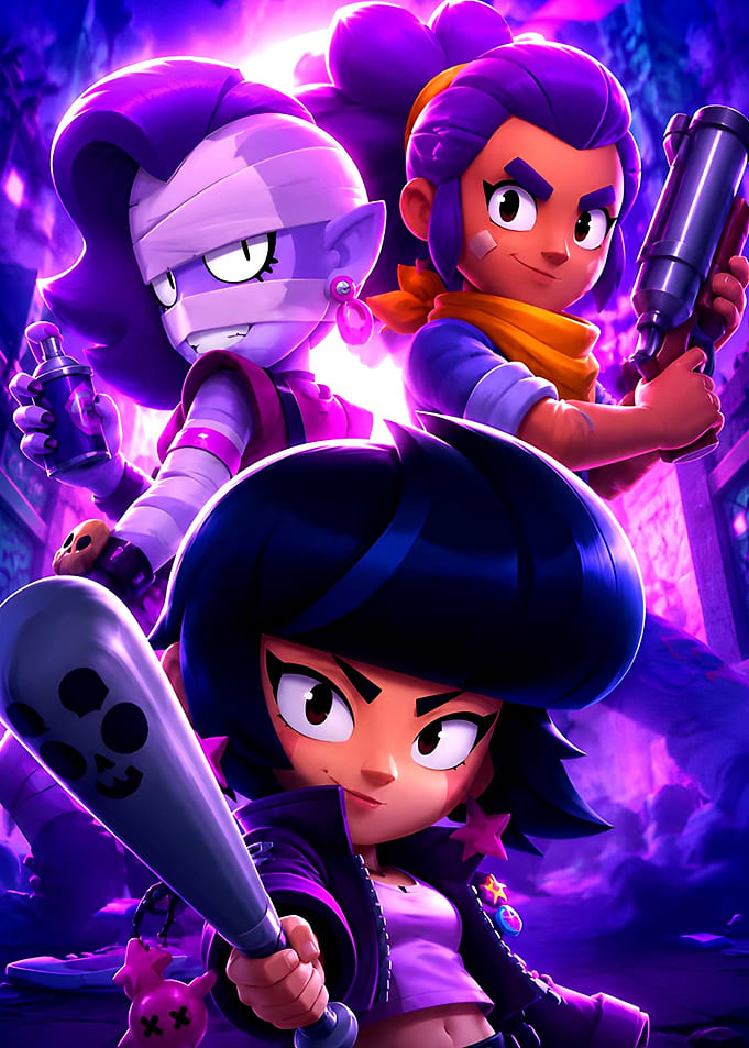 Brawl Stars Characters in Purple Haze
