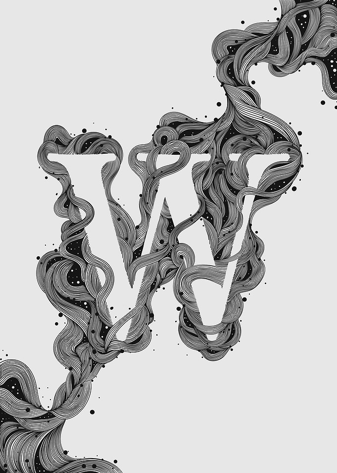 Abstract 'W' with Organic Lines