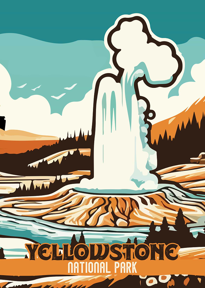 Yellowstone National Park Vintage Poster