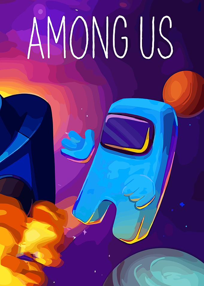 Among Us Space Scene game