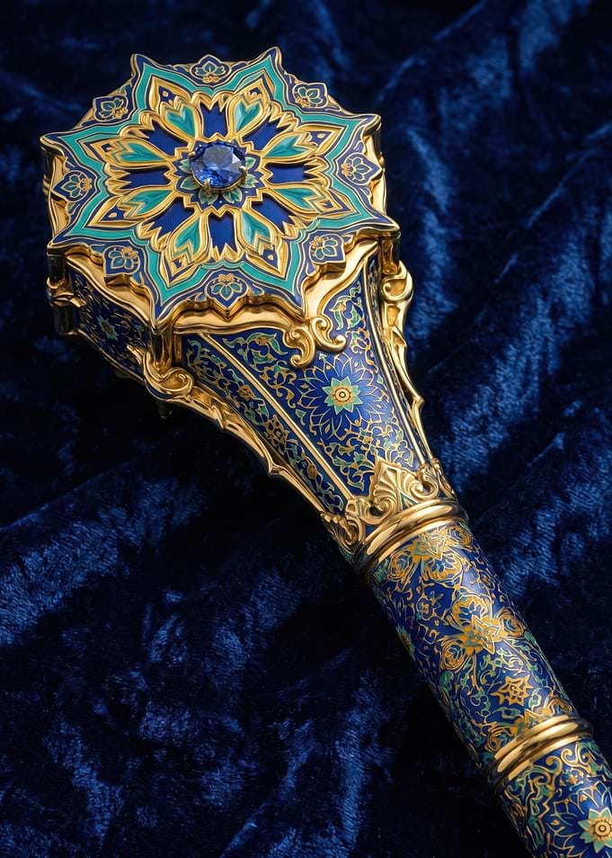 Ornate Scepter with Blue Gemstone