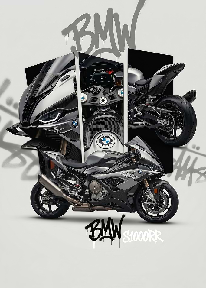 Graffiti style BMW S1000RR Motorcycle Art