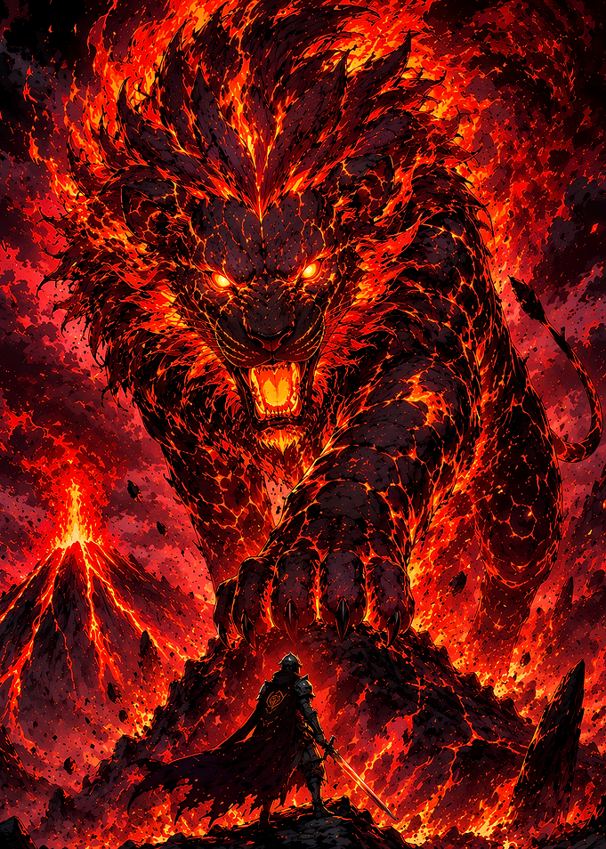 Lava Lion vs Knight