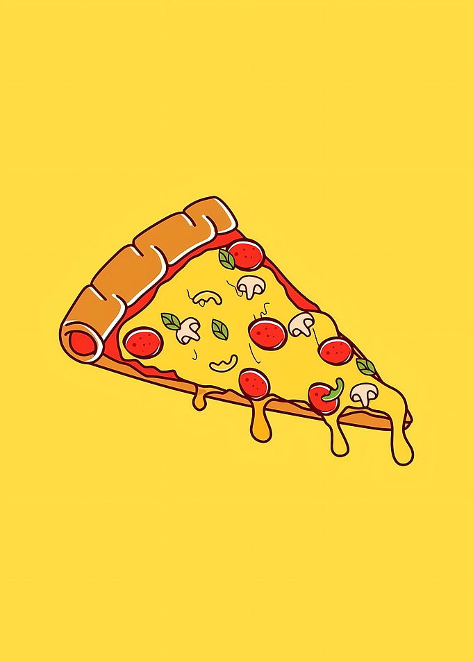 Cute Slice of Pizza with Face