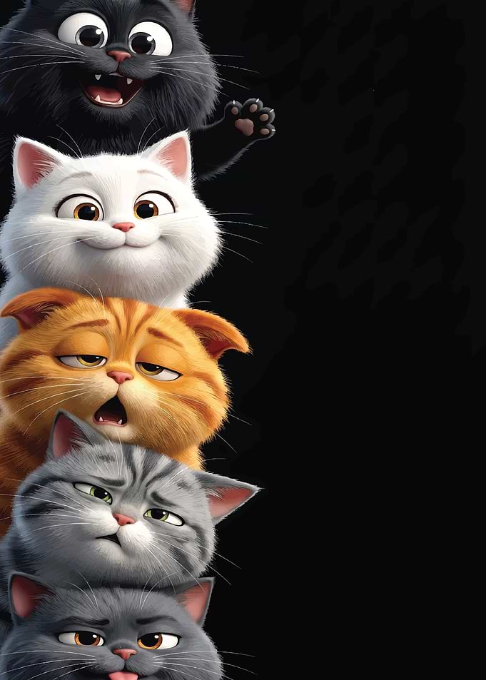 Stack of Cartoon Cats