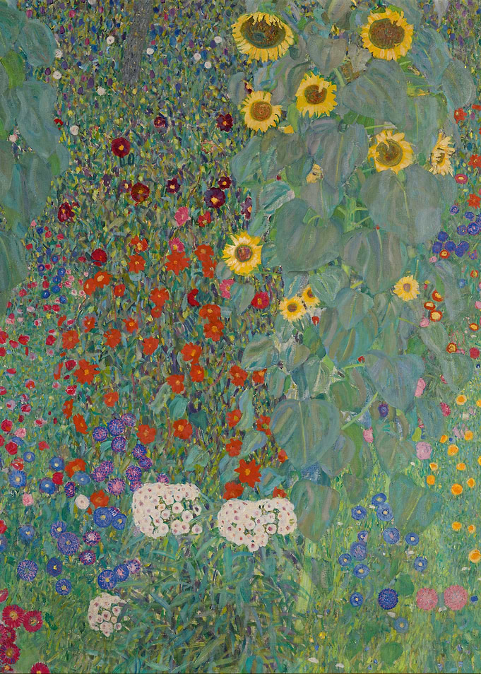 Vibrant Garden with Sunflowers and Red Flowers