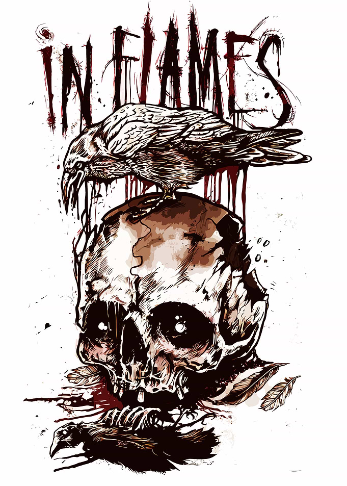 In Flames Skull and Ravens